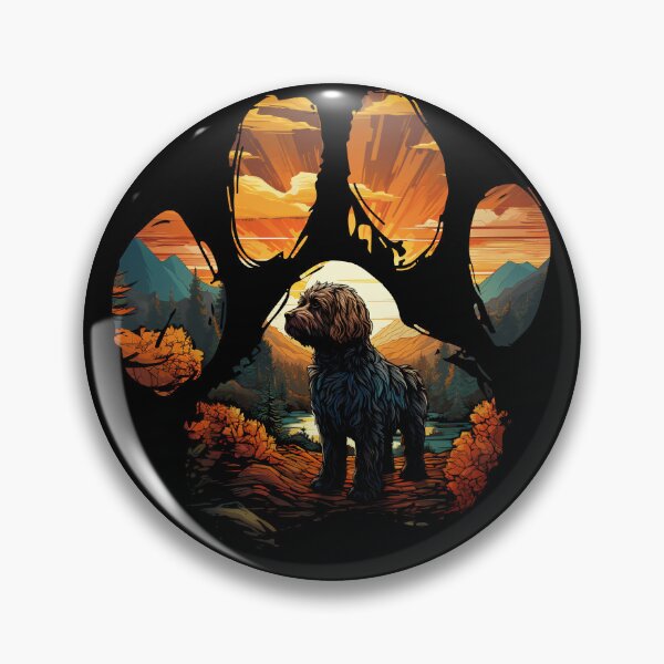 Item preview, Funny Cockapoo Paw Synthwave Mountain Tree Mom Dad Kids designed and sold by rafaeltto.