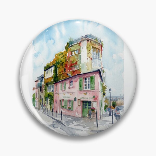 Item preview, La Maison Rose Montmartre Watercolor designed and sold by caracatita75.