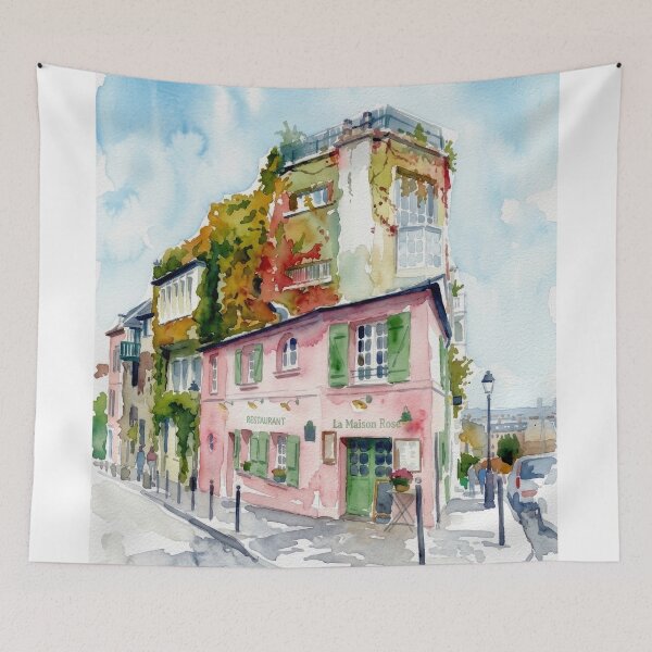 Item preview, La Maison Rose Montmartre Watercolor designed and sold by caracatita75.