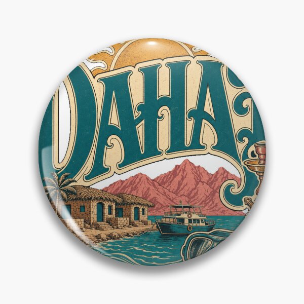 Item preview, Dahab Egypt Vintage Hand Lettered Travel Emblem designed and sold by VisualArtsOasis.