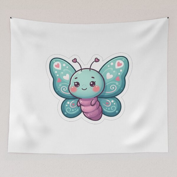 Item preview, Cute Little Blue Butterfly With Hearts designed and sold by Owcomm.