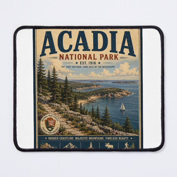 Item preview, Acadia National Park Vintage Travel Poster | Maine, USA designed and sold by SlanPOD.