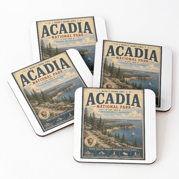 Item preview, Acadia National Park Vintage Travel Poster | Maine, USA designed and sold by SlanPOD.
