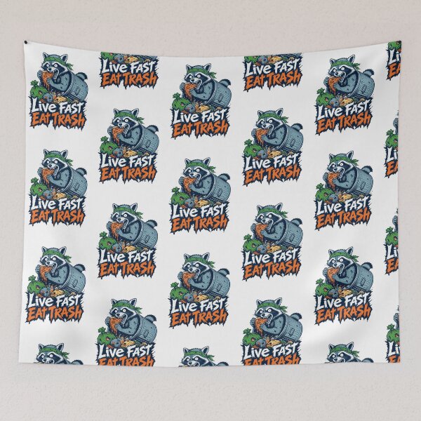 Item preview, Live Fast Eat Trash Raccoon designed and sold by KAYJAY DESIGNS.
