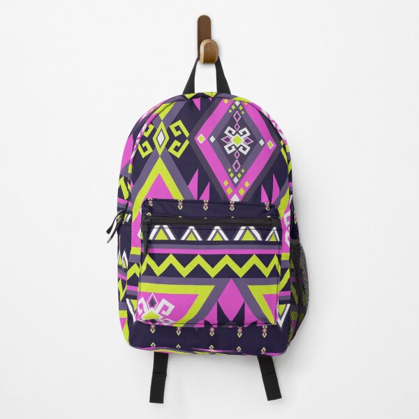 Item preview, Vibrant Aztec Geometric Tribal Pattern in Magenta and Lime Green designed and sold by Aumpuk.