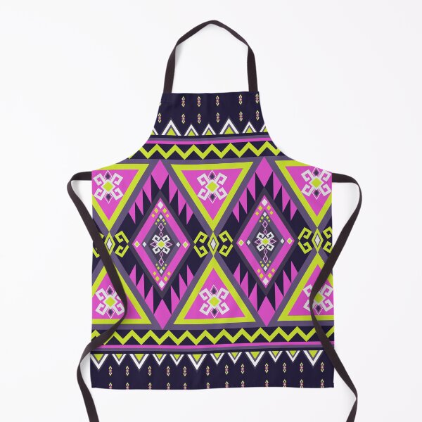 Item preview, Vibrant Aztec Geometric Tribal Pattern in Magenta and Lime Green designed and sold by Aumpuk.