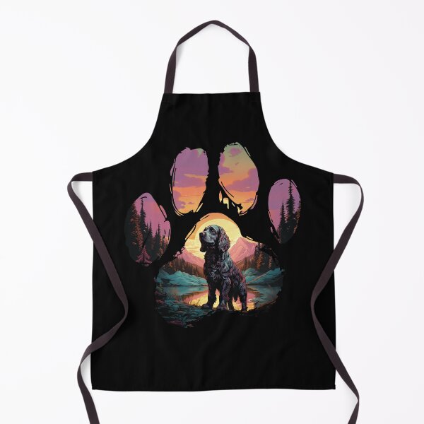 Item preview, Funny Cocker Spaniel Paw Synthwave Mountain Tree Mom Dad Kids designed and sold by rafaeltto.