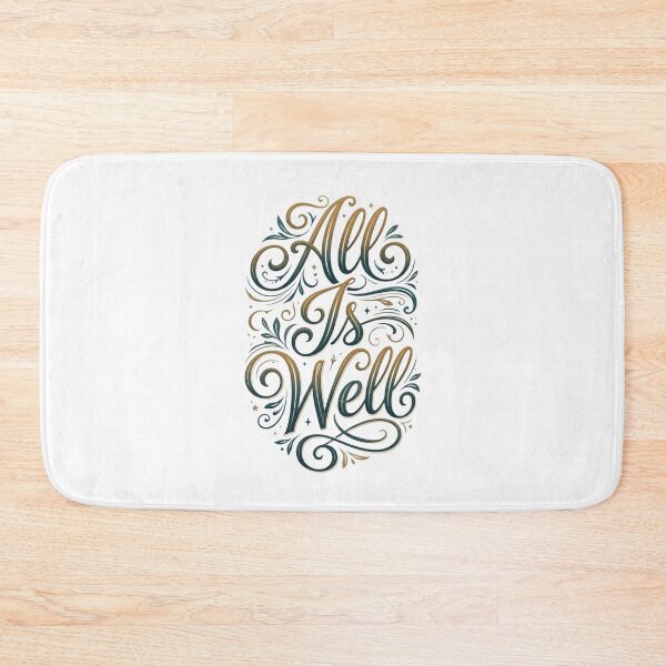 Item preview, All Is Well Vintage Typography T-Shirt | Minimalist Lantern Nature Quote | Inspirational Retro Aesthetic Design designed and sold by Bhaskar Digital Art.