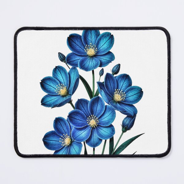 Item preview, Handcrafted Blue Floral Wall Art designed and sold by The Empire Of Digital Art..