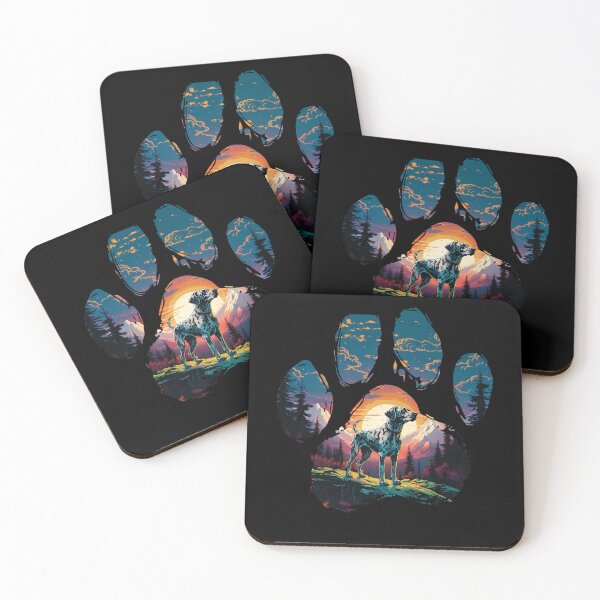 Item preview, Funny Dalmatian Paw Synthwave Mountain Tree Mom Dad Kids designed and sold by rafaeltto.