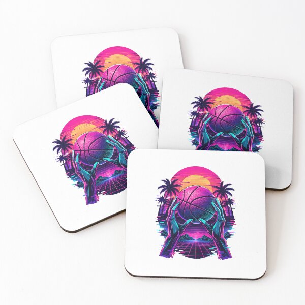 Item preview, Vaporwave Sunset Hoops - 90s Retro Basketball Aesthetic T-Shirt designed and sold by FightStamp.