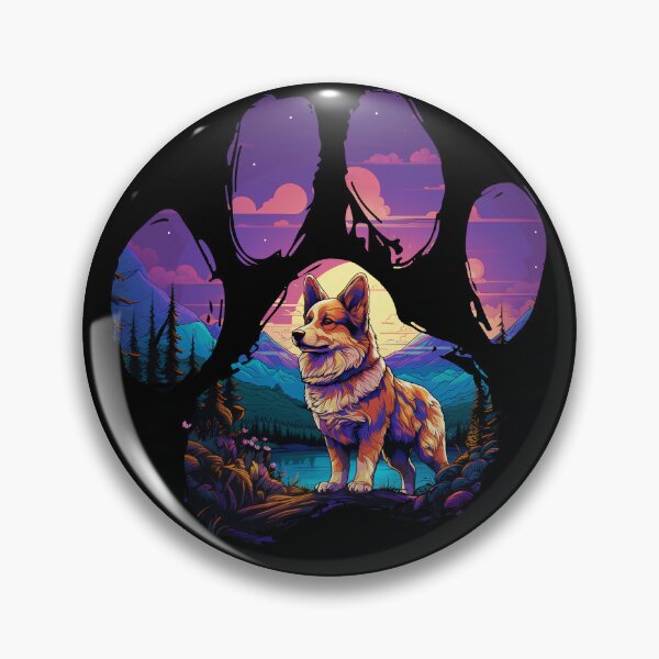 Item preview, Funny Dilute Sable Corgi Paw Synthwave Mountain Tree Mom Dad Kids designed and sold by rafaeltto.