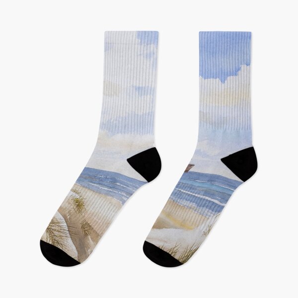Item preview, View of the beach of the Dutch Wadden Island of Texel with a cargo ship at sea  designed and sold by Stef Ringoot, cartoons and illustrations.