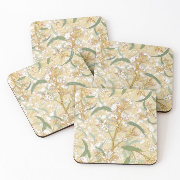 Item preview, Misty Layered Blue Gum Eucalyptus Brown Background designed and sold by Charlotte Weaver.