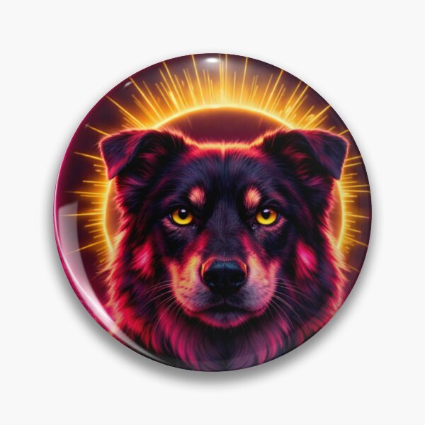 Item preview, Neon Cyberpunk Dog | Futuristic Glowing Canine Portrait designed and sold by ZibaCentralShop.