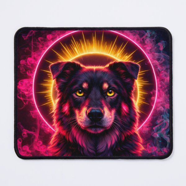 Item preview, Neon Cyberpunk Dog | Futuristic Glowing Canine Portrait designed and sold by ZibaCentralShop.
