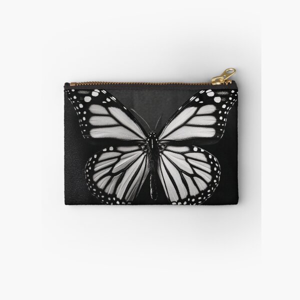 Item preview, Monarch black and white butterfly still life portrait single butterfly centered fine art photographic print designed and sold by Astrid Arkhangelsky.