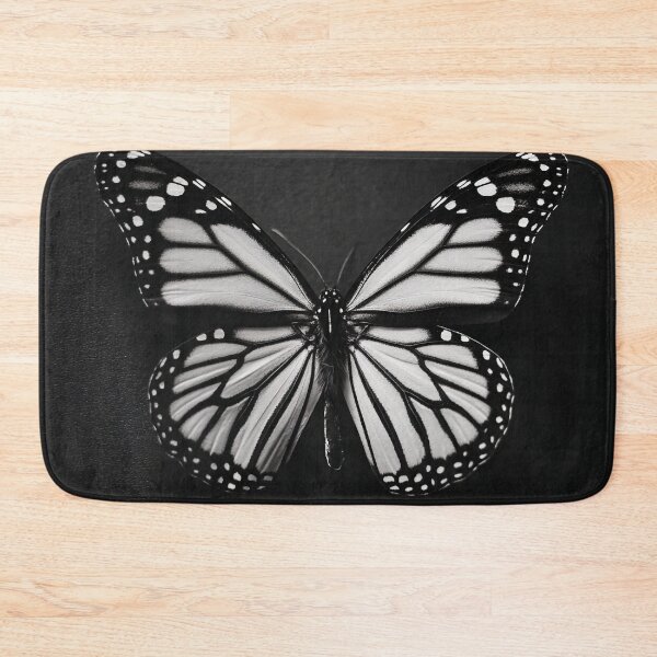 Item preview, Monarch black and white butterfly still life portrait single butterfly centered fine art photographic print designed and sold by Astrid Arkhangelsky.