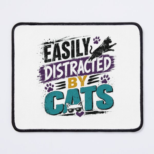 Item preview, Easily Distracted By Cats Cat Lover Pet Owner Feline Enthusiast designed and sold by RetroMini2026.