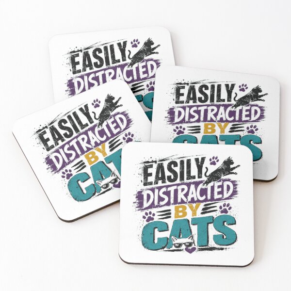 Item preview, Easily Distracted By Cats Cat Lover Pet Owner Feline Enthusiast designed and sold by RetroMini2026.