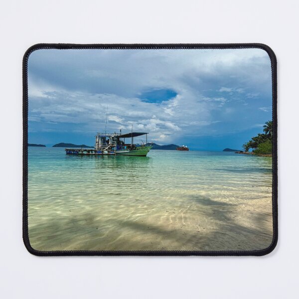Item preview, tropical-beach-boat designed and sold by PhotographyPi.