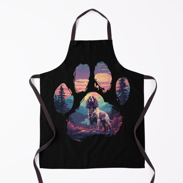 Item preview, Funny English Springer Spaniel Paw Synthwave Mountain Tree Mom Dad Kids designed and sold by rafaeltto.