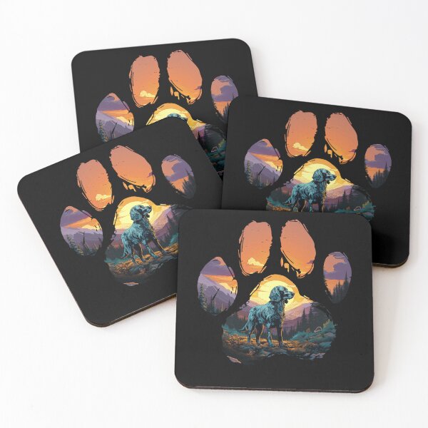 Item preview, Funny English Setter Paw Synthwave Mountain Tree Mom Dad Kids designed and sold by rafaeltto.