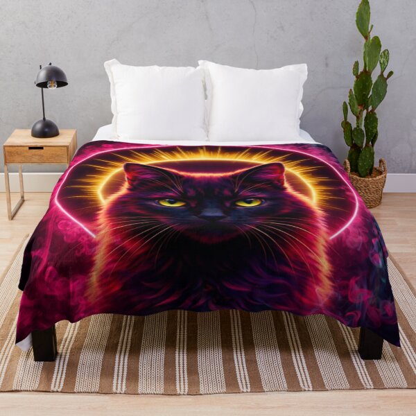 Item preview, Neon Cyberpunk Cat | Futuristic Glowing Feline Portrait designed and sold by ZibaCentralShop.