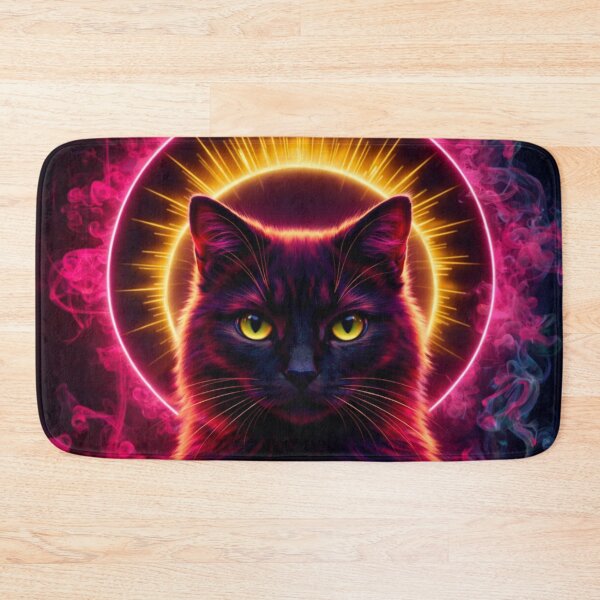 Item preview, Neon Cyberpunk Cat | Futuristic Glowing Feline Portrait designed and sold by ZibaCentralShop.