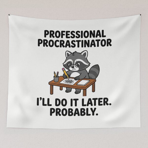 Item preview, Professional Procrastinator Cute Raccoon Working Late designed and sold by Owcomm.