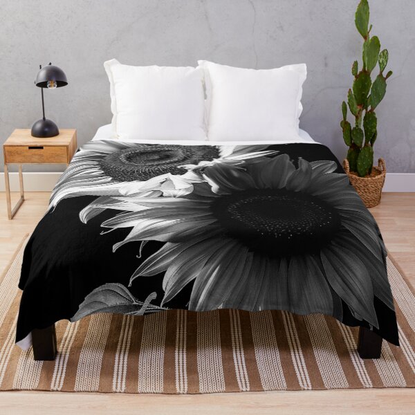 Item preview, Bouquet of sunflowers still life portrait fine art black and white photograph designed and sold by Astrid Arkhangelsky.