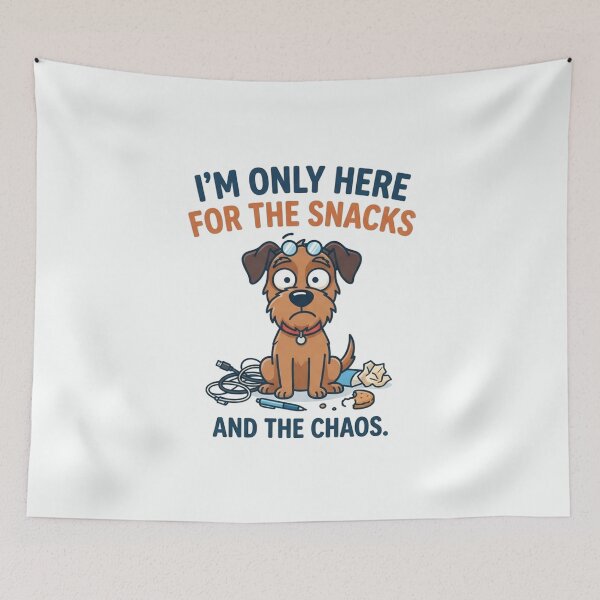 Item preview, Funny Dog Only Here For The Snacks designed and sold by Owcomm.
