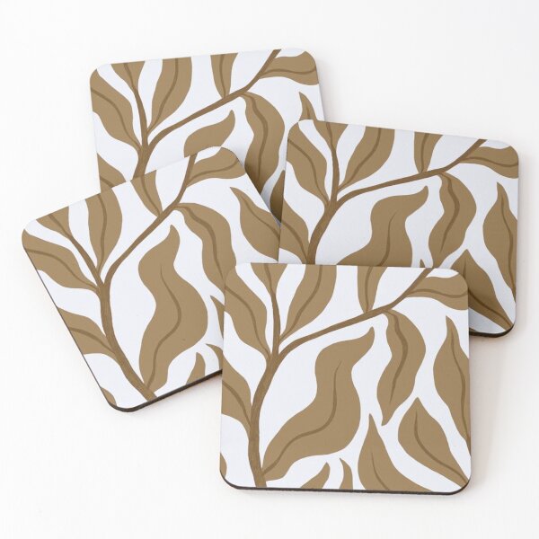 Item preview, Boho Brown Leaf Pattern Earthy Botanical Wave Foliage Print designed and sold by LYAN-STORE.