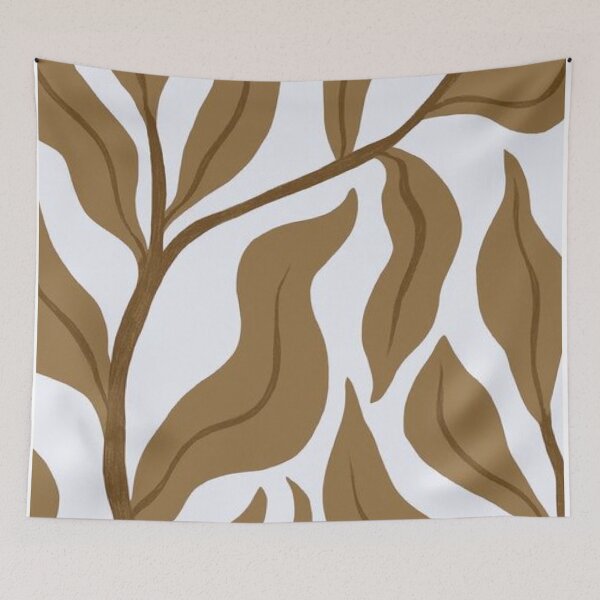 Item preview, Boho Brown Leaf Pattern Earthy Botanical Wave Foliage Print designed and sold by LYAN-STORE.