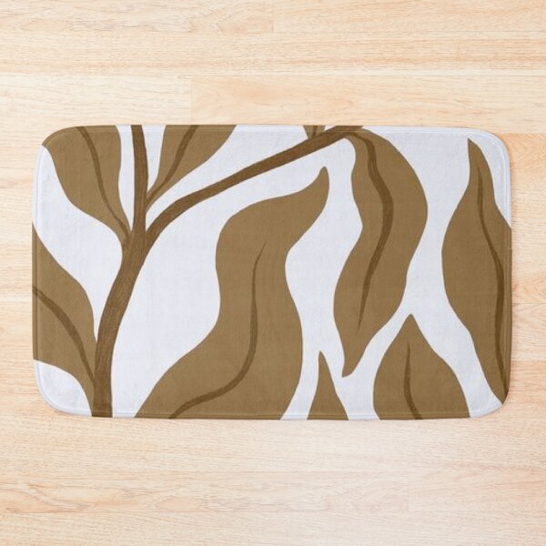 Item preview, Boho Brown Leaf Pattern Earthy Botanical Wave Foliage Print designed and sold by LYAN-STORE.