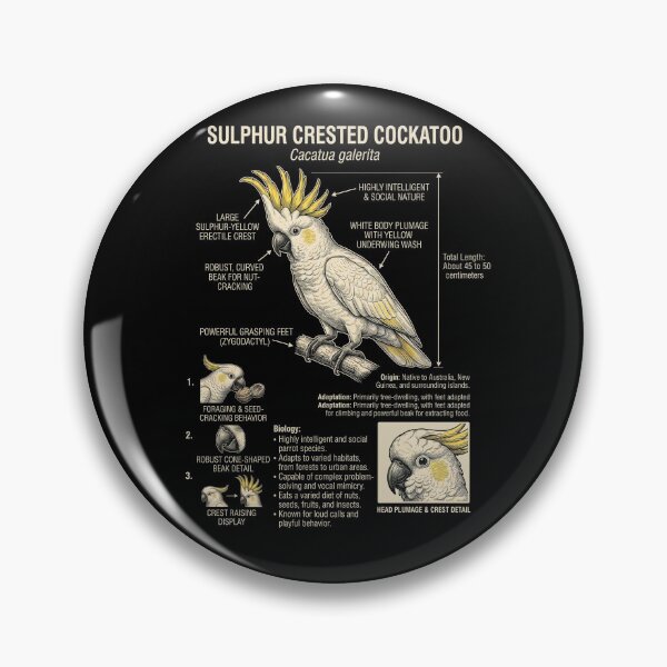 Item preview, Sulphur Crested Cockatoo Scientific Anatomy Ornithology Parrot Lover designed and sold by dian-rody-crest.