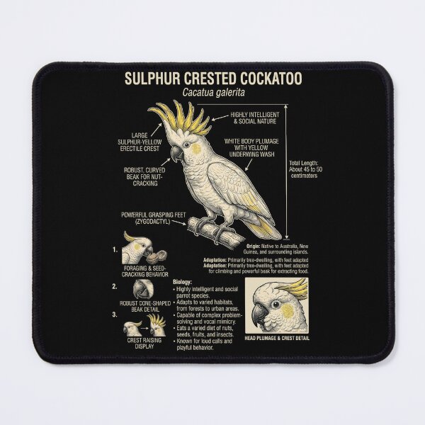 Item preview, Sulphur Crested Cockatoo Scientific Anatomy Ornithology Parrot Lover designed and sold by dian-rody-crest.
