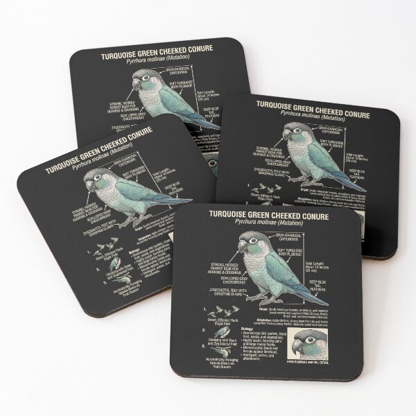 Item preview, Turquoise Green Cheeked Conure Scientific Anatomy Ornithology Parrot Lover designed and sold by dian-rody-crest.