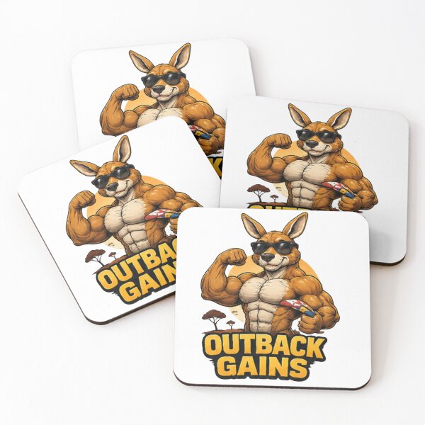 Item preview, Outback Gains Muscle Kangaroo Fitness Gym Workout designed and sold by Visual Chillout by GP .