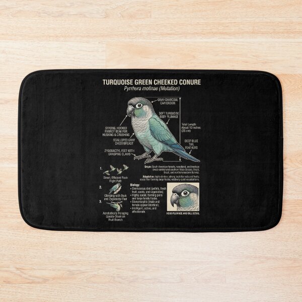 Item preview, Turquoise Green Cheeked Conure Scientific Anatomy Ornithology Parrot Lover designed and sold by dian-rody-crest.