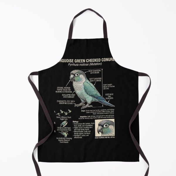 Item preview, Turquoise Green Cheeked Conure Scientific Anatomy Ornithology Parrot Lover designed and sold by dian-rody-crest.