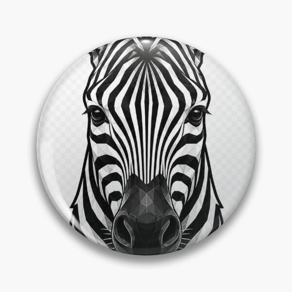 Item preview, Geometric Zebra Head | Low Poly Wildlife Vector | Black & White Zebra Sticker designed and sold by DesertInkArt.