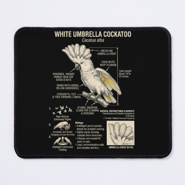 Item preview, White Umbrella Cockatoo Scientific Anatomy Ornithology Parrot Lover designed and sold by dian-rody-crest.