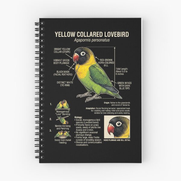 Item preview, Yellow Collared Lovebird Scientific Anatomy Ornithology Parrot Lover designed and sold by dian-rody-crest.