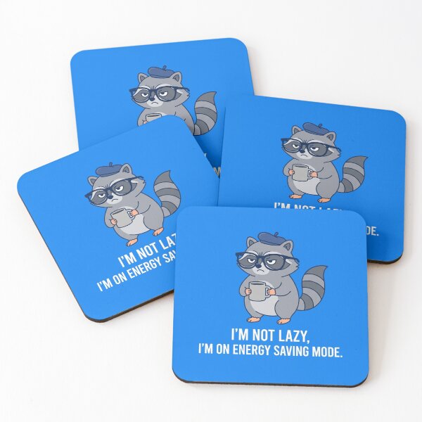 Item preview, Cute Grumpy Raccoon Energy Saving Mode Coffee Lover designed and sold by Owcomm.
