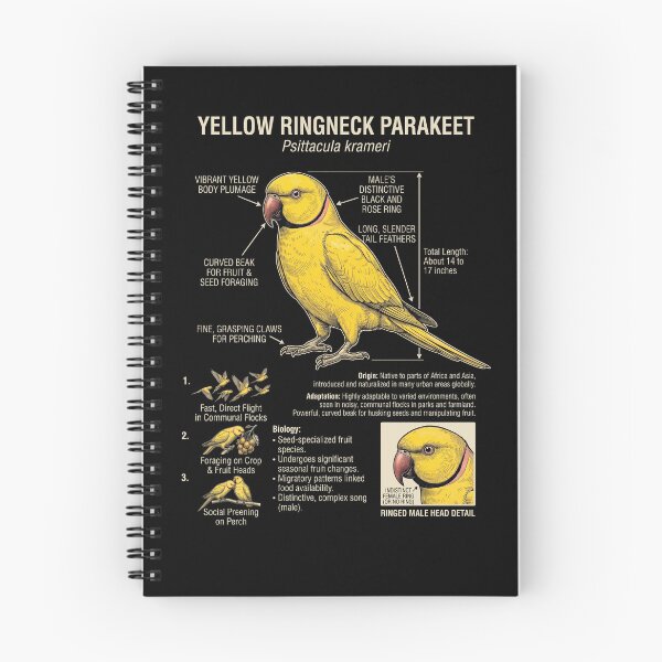 Item preview, Yellow Ringneck Parakeet Scientific Anatomy Ornithology Parrot Lover designed and sold by dian-rody-crest.