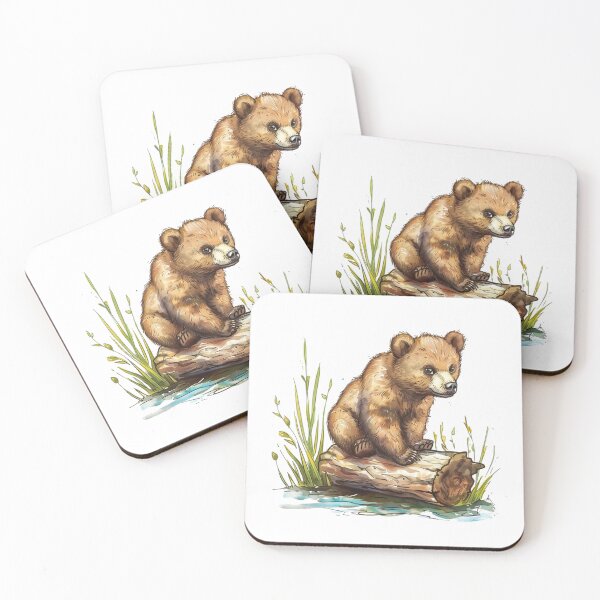 Item preview, Bear Cub | Cute Woodland Animal Watercolor Art designed and sold by Mandayartstudio.