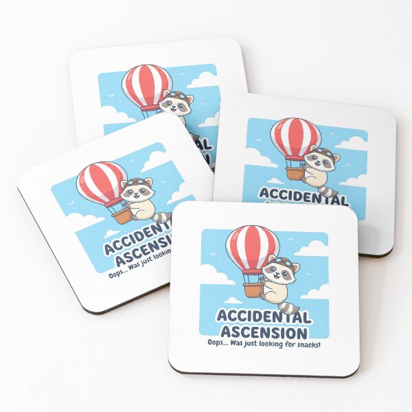 Item preview, Cute Raccoon Flying Hot Air Balloon designed and sold by Owcomm.