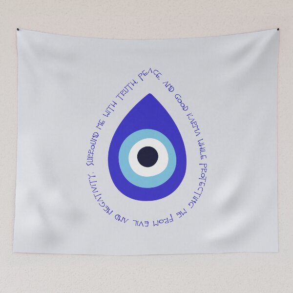 Item preview, Evil Eye Mantra for Truth and Peace - Dark Blue Eye designed and sold by TheThankfulTyne.