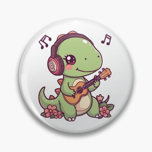 Item preview, Musical Dinosaur Sticker | Dinosaur Playing Ukulele | Music Lover Dino | Kawaii Reptile Illustration designed and sold by Pandey14.
